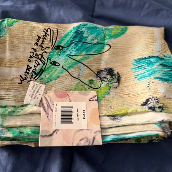 Echo Accessories - ECHO NWT $148 100% silk toucan long scarf